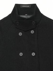 Seelio Autumn/Winter New Women's European And American Style Fashion Minimalist Double-Breasted Overcoat - Black - View 4
