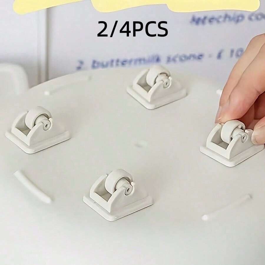 2/4pcs Self-Adhesive Swivel Casters, Plastic Universal Wheels, Household Storage Box Moving Wheels - Multicolor - View 1