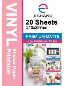 Premium Matte White Printable Sticker Paper, Suitable For Inkjet And Laser Printers, Quick-Drying, Waterproof, Scratch-Resistant, Adheres To Most Surfaces - MATTE - View 13