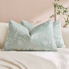 1PC/2PCS Vintage Butterfly Throw Pillow Cover, Natural Chenille Floral Pattern Rectangular Pillowcase, Soft & Luxurious, Neutral Tone Accents, Suitable For Living Room And Bedroom Use - Mint Green - View 8