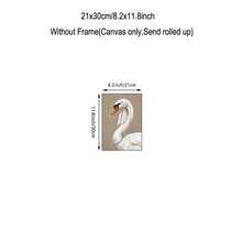 1pc Vintage Swan Canvas Wall Art Funny Animal Portrait Print Wearing Headscarf & Pearl Necklace Quirky Bird Poster Cottagecore Wall Decor For Living Room Bedroom Unframed Or Framed/Wooden Hanging - Pattern - View 13