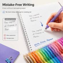 24pcs/Set Vibrant Erasable Colorful Gel Pen Set, Ergonomic Soft Grip Temperature Sensitive Ink Pens, Suitable For Notebooks, Planners, Handwriting - Color Style Randomized - View 4