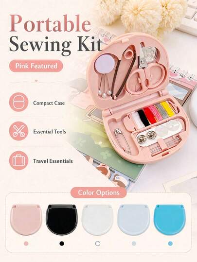 Portable Mini Sewing Kit DIY Sewing Supplies, Suitable For Travelers And Emergency Clothing Repair, Lightweight Sewing Tool Set, Ideal For Hotel Amenities, Travel, Flight, Business, Camping, Outdoor, Beach Vacation, Back To School, Dormitory, Cruise Trip Essentials