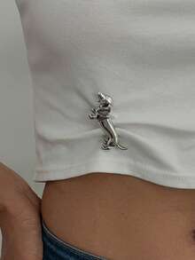 1pc Cute Dachshund Dog Brooch, Fashionable Versatile Multi-Function Women's Brooch Pin - Silver Puppy - View 3