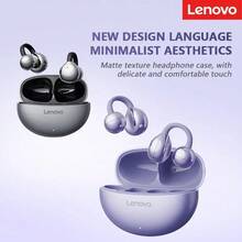Lenovo TA410 耳夾式無線耳機，清晰環繞音效，智慧觸控藍牙耳機 - 灰色 - 查看 1