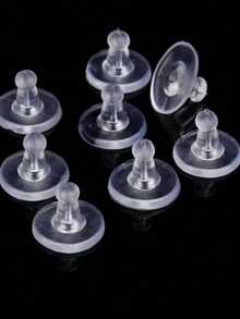 20/50/100pcs Clear Rubber Earring Backs, Jewelry DIY Accessories - Clear - View 5
