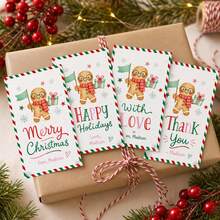 60/20 Pcs Cute Christmas Cartoon Greeting Cards & Gift Tags Set - Mini Xmas Memo Note Cards, Bulk Paper Hang Tags For Holiday Gift Wrapping Supplies, Classroom Students DIY Craft Party Favors & Winter Stocking Stuffers - Sets - View 2