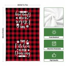 1pc Red Buffalo Plaid Kitchen Theme Hand Towel, - Durable Polyester Fabric, Suitable For Daily Use, Party, Home Decor, Theme Party And Gathering Decoration Towel - Multicolor - View 8