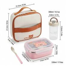 2-Compartment 304 Stainless Steel Lunch Box With Spoon, 530/850Ml Microwave Heatable Bento Box, Reusable Fruit Salad Food Container, Sealed Leak-Proof Lunch Container, Suitable For Students & Adults To Use At School, Office,Back To School - Multicolor - View 15