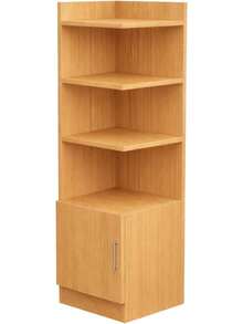 Mueble Esquinero de Melamina Anel- Estantería Organizadora con Estantes y Repisas, Diseño Moderno Minimalista para Sala, Oficina o Dormitorio - Bronce - Ver 1