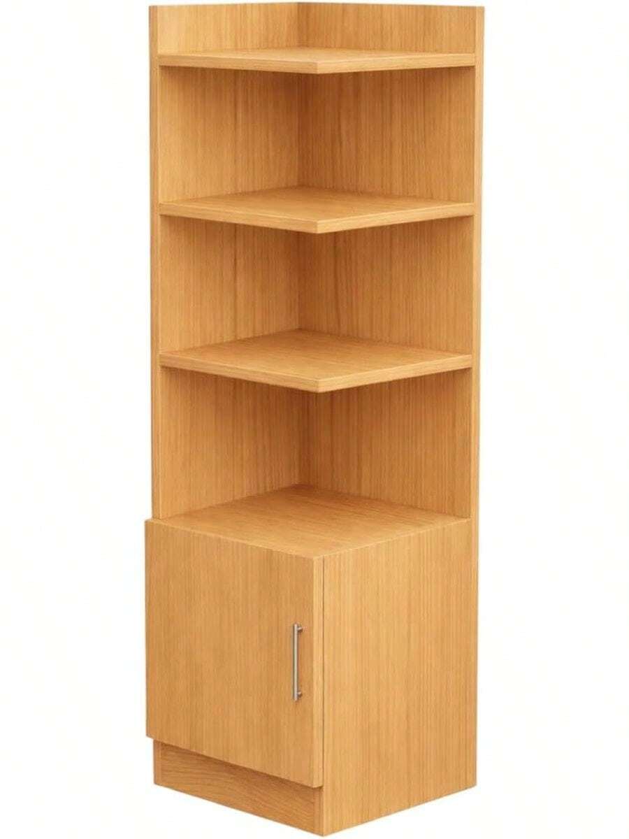 Mueble Esquinero de Melamina Anel- Estantería Organizadora con Estantes y Repisas, Diseño Moderno Minimalista para Sala, Oficina o Dormitorio - Bronce - Ver 1