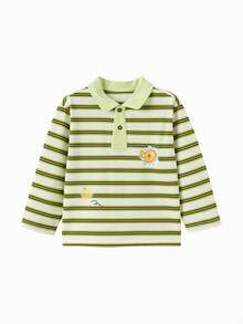 Balabala Camiseta de Manga Longa para Meninos com Estampa Gráfica Fofa, Camisa Casual Macia para Bebês e Crianças, Roupa de Outono - tom de café branco - Visão 4