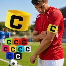 6Pcs/3Pcs/1pc Adjustable Elastic Captain Armband With Letter "C", Unisex Sports Team Captain Bands For Soccer Football Training Games, Multiple Colors Available, Outdoor Match Team Identification Accessories - Multicolor - View 10