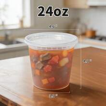 45 Sets Of Clear Plastic Storage Containers With Lids (8/16/24/32 Oz), PP Material, Heat-Resistant, Leak-Proof, Microwave , Reusable, Perfect For Dry Goods And Soups, Ideal For Family Gatherings, Restaurants, And Catering Services - 45 Sets - 查看 12