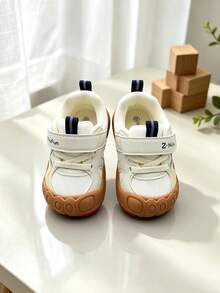 1 Pair Baby Mesh PU Hook & Loop Non-Slip Flat Fashion Casual Sports Shoes, Suitable For All Seasons - Beige - View 3