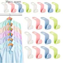20/30PCS Plastic Clothes Hanger Connector Hooks - White - View 3