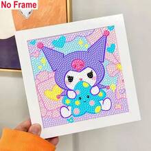 Sanrio Cartoon Diamond Art Kit, Hello Kitty Kuromi Cinnamoroll Shaped Diamond Mosaic, Rhinestone Art Picture, Diamond Art Craft, Home Decor, Gift (Unframed) - Multicolor - View 4