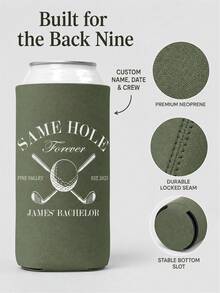 1pc Customized Golf Cup Covers, Personalized Neoprene Drinking Sleeves Featuring Names, Locations And Years, A Permanent And Universal Gift For Single Parties, Standard And Slender Cup Holders, Suitable For Grooms And Golf Outings. - Multicolor - View 11