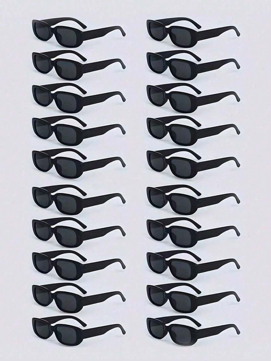 Vintage Square Frame Glasses, Classic Square, Unisex, Luxury Texture. Suitable For Weddings, Bridal Parties, Bachelorette Parties, Rock Theme Party Favors, Valentine's Day Decor, Wedding Guest Gifts - Black - View 1