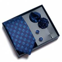 AlanKing Polka Dot Design Men's Tie Set, Luxury Gift Box, Perfect For Business Meetings And Formal Weddings - Multicolor - View 4