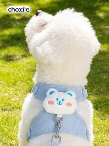 choxila 1pc Cat Harness And Leash Set, Adjustable Cat Leash, Kitten Harness, Cute Rabbit And Bear Pattern, Suitable For Outdoor Use, Vest-Style Cat Walking Leash, Comfortable And Lightweight, Escape-Proof Pet Harness Set - Multicolor - View 3