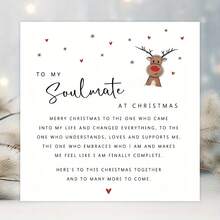 To My Soulmate At Christmas Card, Romantic Verse, Christmas Card For Girlfriend/Boyfriend/Husband/Wif, Romantic Christmas Card - Multicolor - View 2