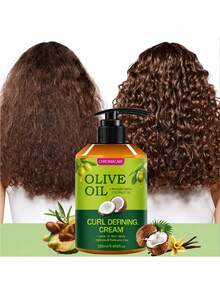 280ml Olive Oil Curly Hair Styling Cream With Coconut Oil, Leave-In Curl Cream For Wavy And Curly Hair, Long-Lasting Frizz Control, Moisturizing And Hydrating Hair Care, Define Natural Curls, Non-Greasy Formula Suitable For All Hair Types - Full Size - View 10
