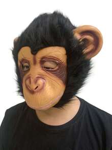 1pc Halloween Gorilla Mask Head Cover Animal Latex Role Play Party Prop Funny Ghost Face - Multicolor - View 3