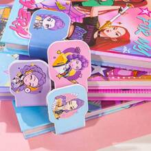 Hasbro - Witch Hunter Team Cartoon Anime Spiral Coil Notebook, 2D Character Print Coil Memo Pad, Lined Inner Pages Student Classroom Diary, Office Memo Writing Practice Notebook, Magnetic Clasp Cartoon Anime Colorful Pages Notebook 32K Magnetic Planner (Random Color & Style) - Multicolor - View 5
