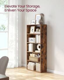 Bookcase - Rustic Brown - View 6