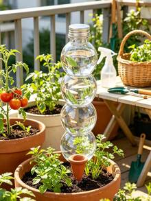 1/2pcs New Large Capacity Automatic Watering Device, Transparent Self-Absorbing Water Ball With Clay Tip, Slow Release Drip Irrigation Plug For Potted Plants, Home Gardening Hands-Free Watering Tool - Multicolor - View 2