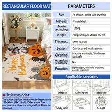 1pc Halloween Raccoon Black Cat Pumpkin Bat Pattern Entryway Doormat, Cartoon Style Polyester Rectangular Non-Slip Scratch-Resistant Dust-Removing Door Mat, Suitable For Halloween Holiday Entrance Door Front Outdoor Indoor - 0713+MZGJ - View 3