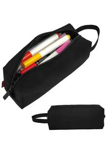Pencil Case Storage Bag, Waterproof Portable Pencil Pouch, Minimalist Office Stationery Bag With Handle, Back To School Supplies - A - View 1