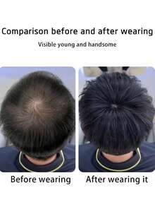 Men's Topper Hairpiece Real Human Hair Clip In Hair Pieces For Covering White Loss Hair Toupee 16x18cm Machine Made Natural Hair Style - Natural Black - View 7