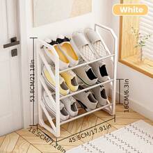 1pc No-Assembly Multi-Layer Shoe Rack, Simple Entryway Storage Shelf, Dust-Proof Organizer For Dorm, Slanted Slot Design, Space-Saving Narrow Rack For Home Entrance And Small Apartments - View 5