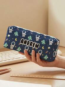 1pc Customized Name Corduroy Pencil Case, Can Be Customized According To Your Unique Design, Perfect For Children To Store Pencils, Print Your Own Name Or Print Your Sister's And Classmates' Names As Gifts To Give To Others - Multicolor - View 6