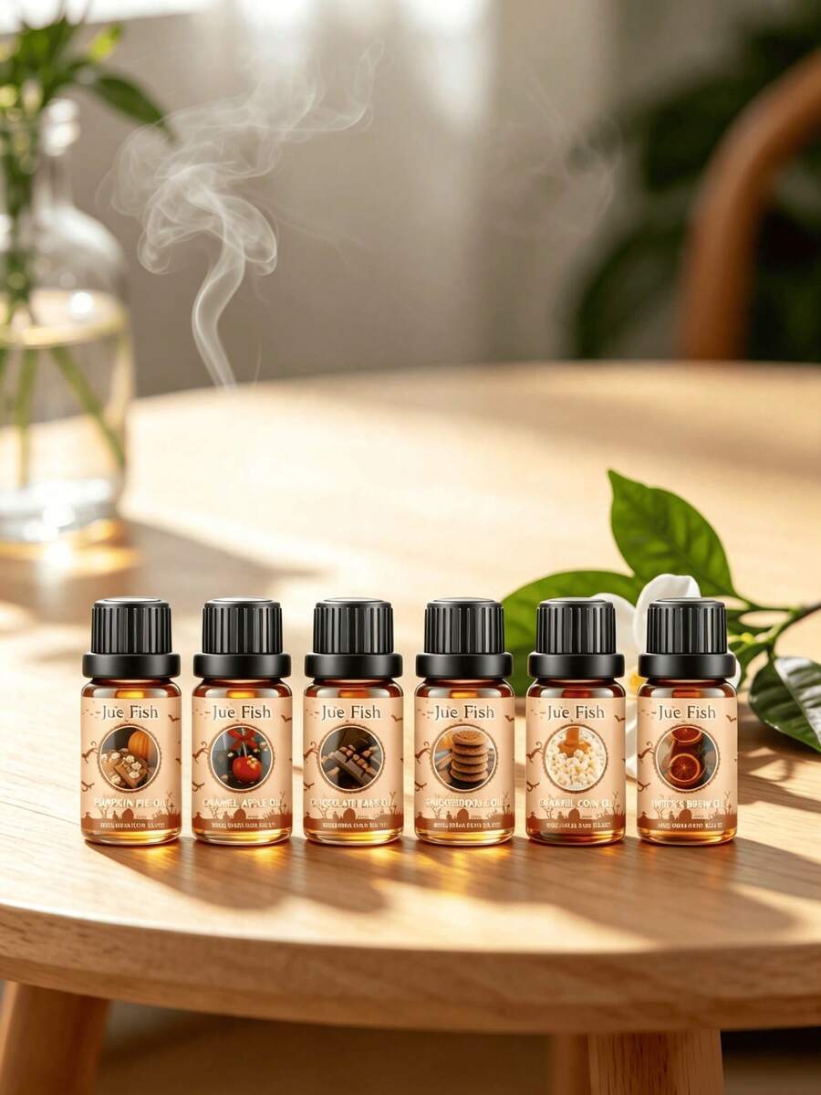 Set de Aceites Esenciales de Aromaterapia, Difusor de Fragancia DIY para el Hogar, Aceite de Fragancia de Aroma Fresco, Caja de Regalo