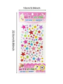 Colorful Five-Point Star Face Sticker Set With Tweezers, Mixed Rhinestone Star Stickers, Self-Adhesive Decorative Stickers For Music Festival, Party, Holiday, Eyes, Cheeks, Face And Nails,Halloween Costume - Multicolor - View 8