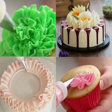 14pcs Cake Decorating Tools, Includes 7pcs 1.2" Extra Large Piping Tips, 7pcs 0.8" Shaped Piping Tips And Other Piping Tools, Suitable For Home Baking, Buttercream Frosting DIY - Silver - View 10