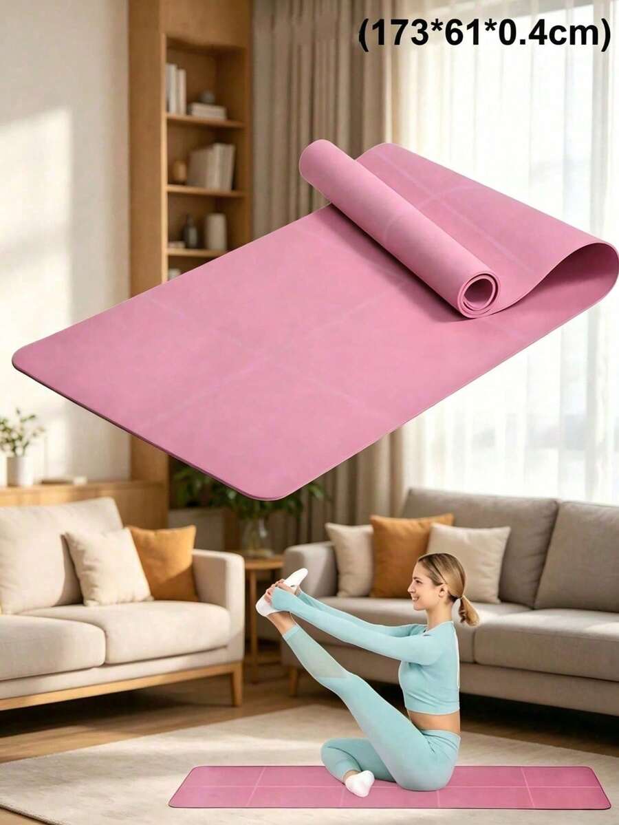 1pc 173*61cm EVA Yoga Mat Pilates Mat Solid Color Home Fitness Yoga Equipment - Black - View 1