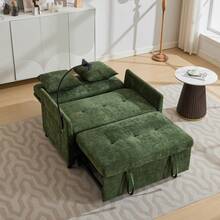 Minimally Modern Design Fabric Sofa Multifunctional Deformation Sofa - Comfortable Living Room, Office And Studio Sleeping Sofa, Small Unit Dual-Use Foldable Single Nap Bed - 綠色 - 查看 5