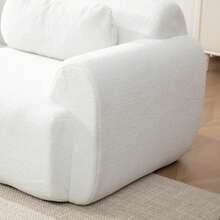 Modular Compression Sofa Made Of Chenille Fabric Filled With 30D High Resilience Foam. Easy To Move And With Non-Slip Base, Ideal For Living Rooms And Other Rooms.Ivory, 189 X 91 X 71 Cm - White - View 8