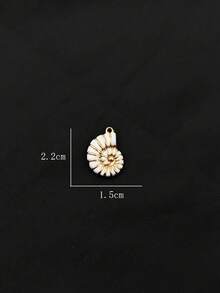 3/5/10pcs Stainless Steel 18K Gold Plated White Shell Oil Drop Necklace Pendant, Ocean Style Beach Vacation Multi-Shape Pendant, DIY Necklace Earring Jewelry Accessories - White - View 3