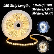 شريط إضاءة LED أبيض بارد/أبيض دافئ 1-5 متر، شريط إضاءة LED يعمل بالطاقة USB - إضاءة قابلة للقطع ذاتية اللصق 5 فولت، مناسبة لإضاءة خلفية التلفزيون. مثالية لإضاءة خلفية التلفزيون والديكور الداخلي. تتميز بأداء مستقر وإضاءة عالية السطوع لتحسين مساحتك. - متعدد الألوان - مشاهدة 4