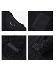 Under Armour Women's Mission Boucle Crew Neck Long Sleeve Sweatshirt Loose Woven Pullover 1367056-001 - Black - View 9