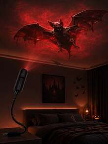 Halloween Horror Projection Light USB Powered,7 Scary Slides Ghost Bat Pumpkin Skeleton Spider Projector,Adjustable Gooseneck Lamp For Party Wall Ceiling Decor - USB Projector Light - View 7