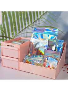 100pcs Holographic Self-Sealing Bags, Laser Holographic Reusable Sealable OPP Bags, Jewelry Retail Bags, Gift Packaging Bags, Christmas - J-Multicolor - View 9