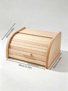 Wooden Roll Top Bread Box, Moisture Dust Proof Large Capacity Bread Storage Container, Keeps Pastries Cakes Croissants Fresh, Kitchen Countertop Organizer For Family Daily Breakfast, Ideal For Home Baking Lovers - Multicolor - View 12