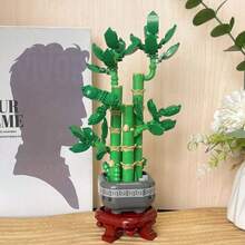 531pcs Lucky Bamboo Building Blocks Set, DIY Realistic Green Plant Potted Plant Model, Chinese Feng Shui Desktop Decor, Creative Stress Relief Assembly Toy, Suitable For Home And Office Decoration, Ideal Gift For Housewarming And New Year - Multicolor - View 5