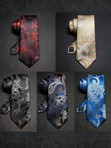 Cà vạt nam phong cách vintage họa tiết Paisley dệt jacquard, cà vạt dệt cao cấp cho đám cưới và trang phục công sở lịch sự - Nhiều màu - Xem 8